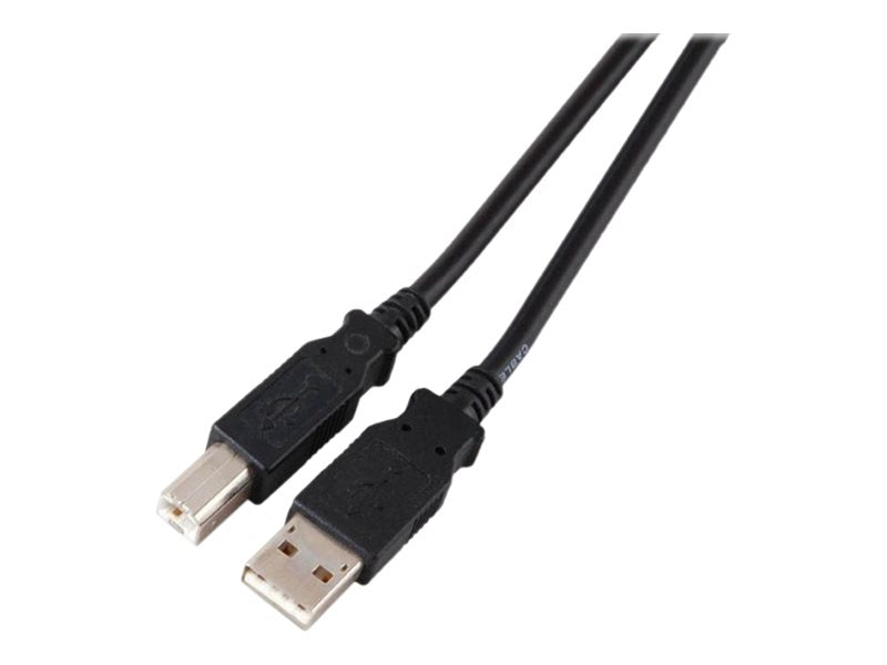 EFB USB2.0 Anschlusskabel Typ A Stecker auf Typ B Stecker Classic Schwarz 1m - Vorderansicht