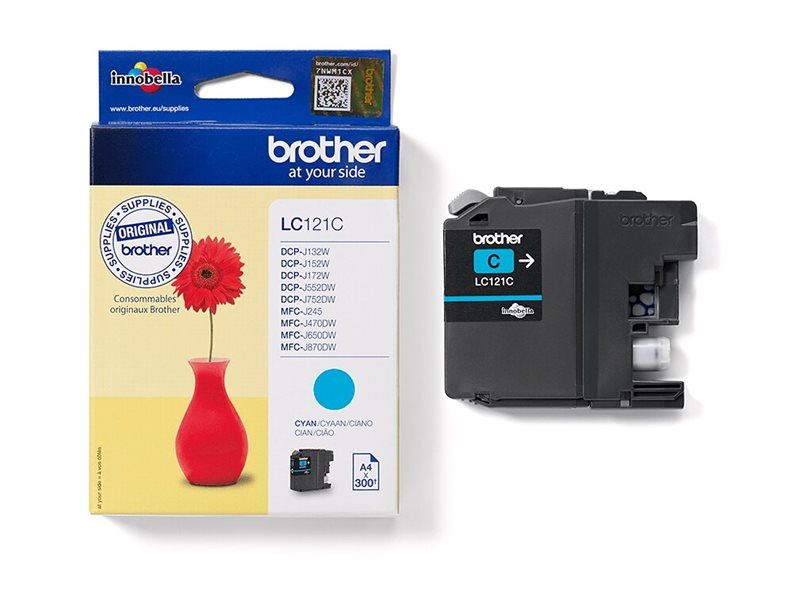 BROTHER LC121C Tinte cyan im Einsatz