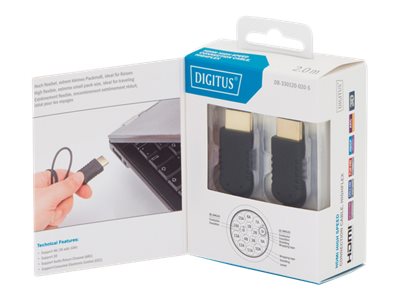 DIGITUS HDMI High Speed Anschlusskabel Typ A HighFlex 2.0m Anschlussansicht