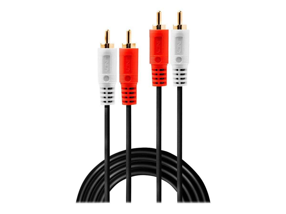 LINDY Audiokabel Stereo 2x RCA Male an 2x RCA male 3m vergoldet - Vorderansicht