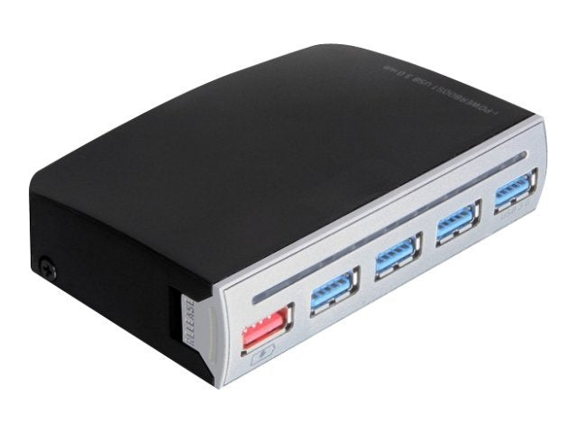 DELOCK HUB USB 3.0 4 Port extern 1 Port USB Strom intern / extern - Vorderansicht