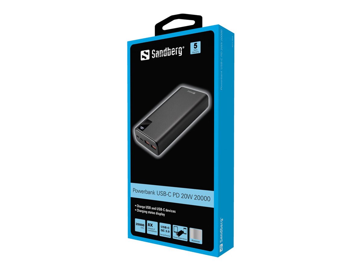 SANDBERG Powerbank USB-C PD 20W 20000 Verpackung