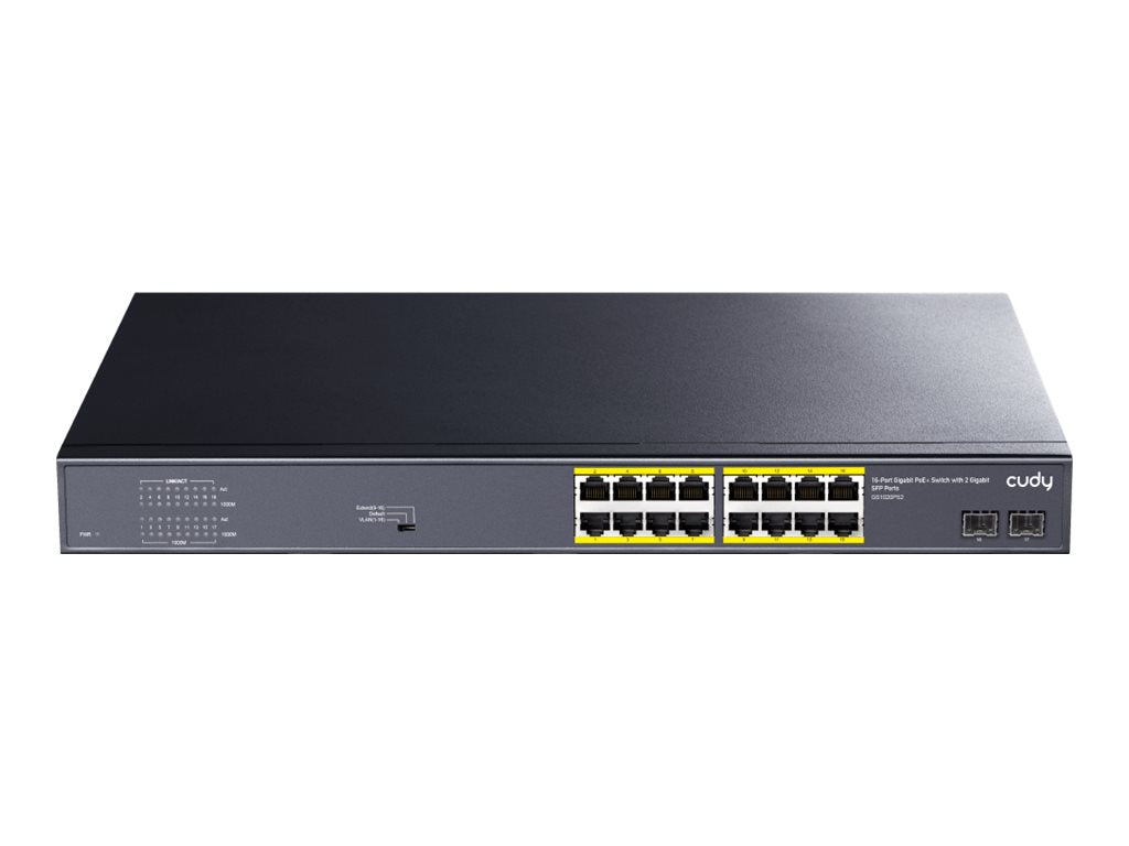 CUDY GS1020PS2 16-Port Gigabit PoE+ Switch Vorderansicht