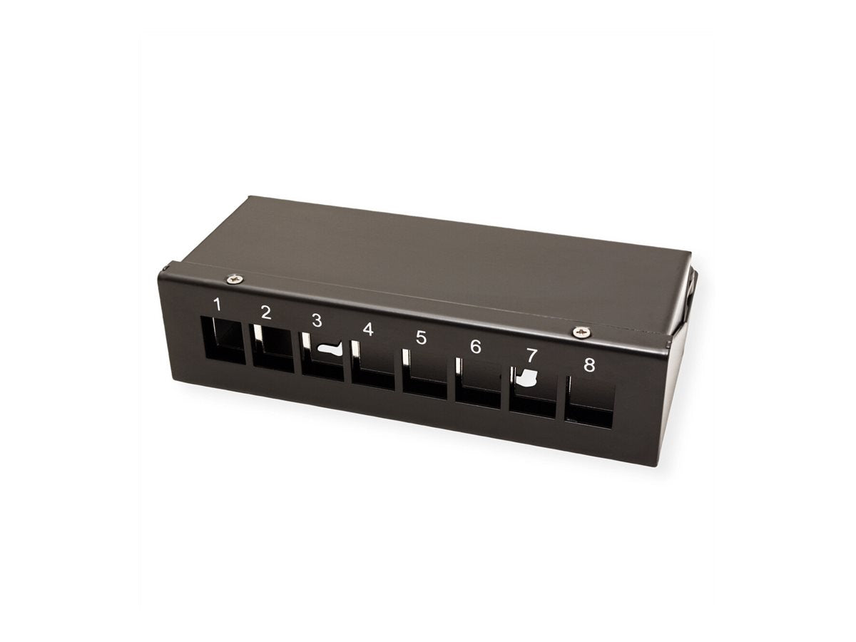 VALUE Keystone-Modulträger 8-Port schwarz Seitenansicht