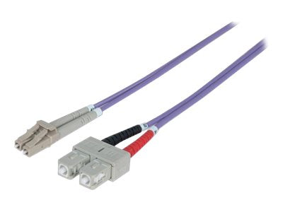 INTELLINET LWL Kabel LC/SC OM4 2m violett Duplex Multimode Detailansicht
