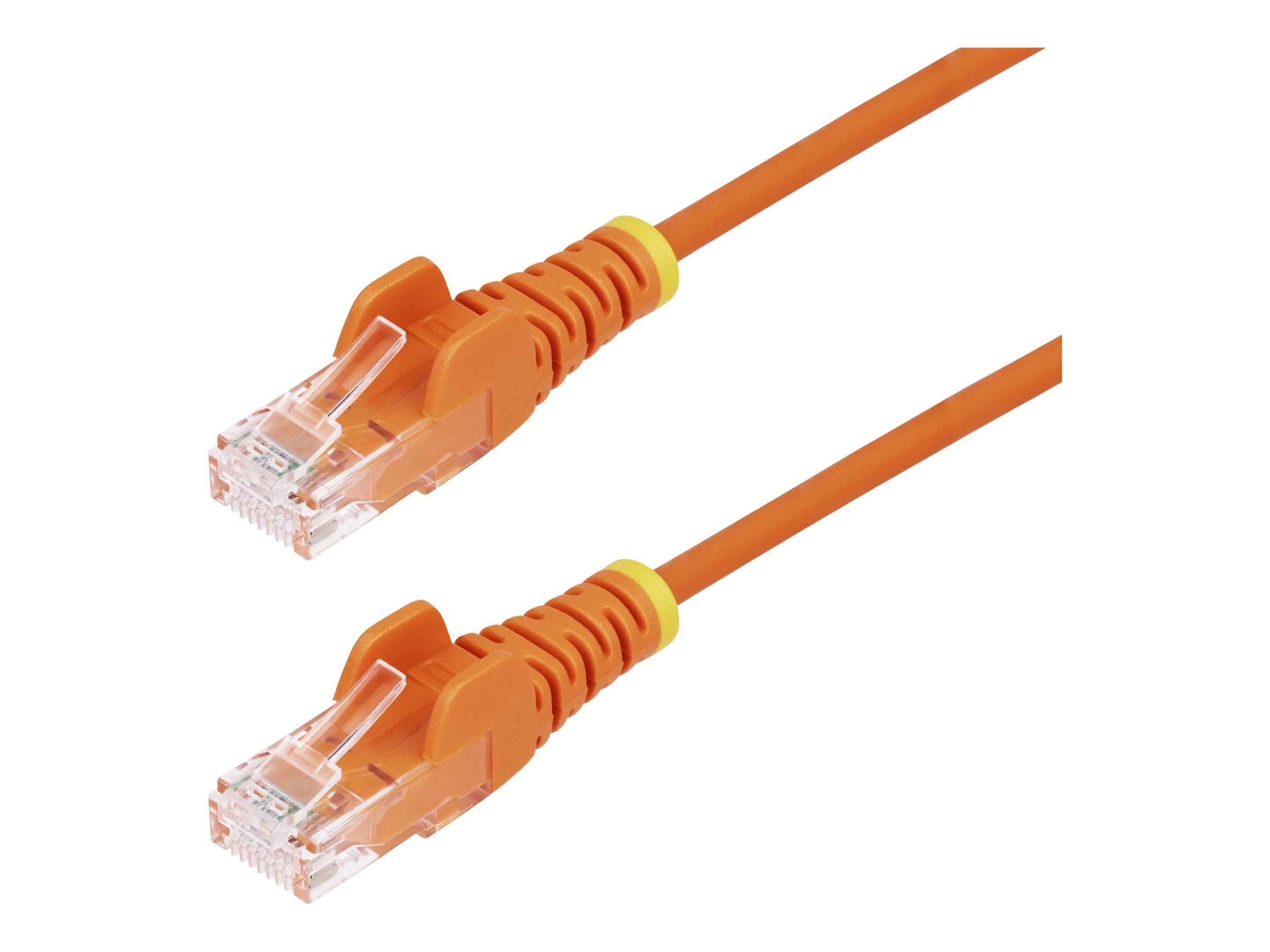 STARTECH.COM 25cm Orangenes Slim CAT6-Netzwerkkabel 100W PoE Snagless RJ45 LSZH 28AWG Reines Kupfer Patchkabel-Ethernet Kabel