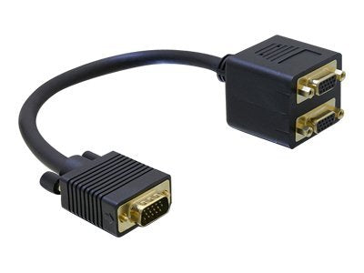 DELOCK Adapter VGA Stecker zu 2x VGA Buchse - Vorderansicht