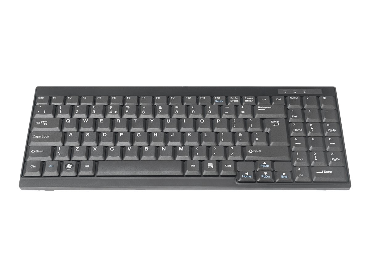 DIGITUS Tastatur für TFT-Konsolen schwarz Vorderansicht