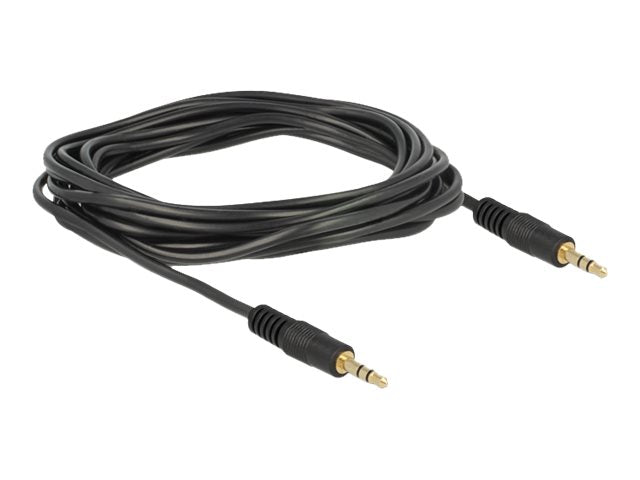 DELOCK Klinkenkabel 3,5 mm 3 Pin Stecker > Stecker 3 m schwarz - Vorderansicht