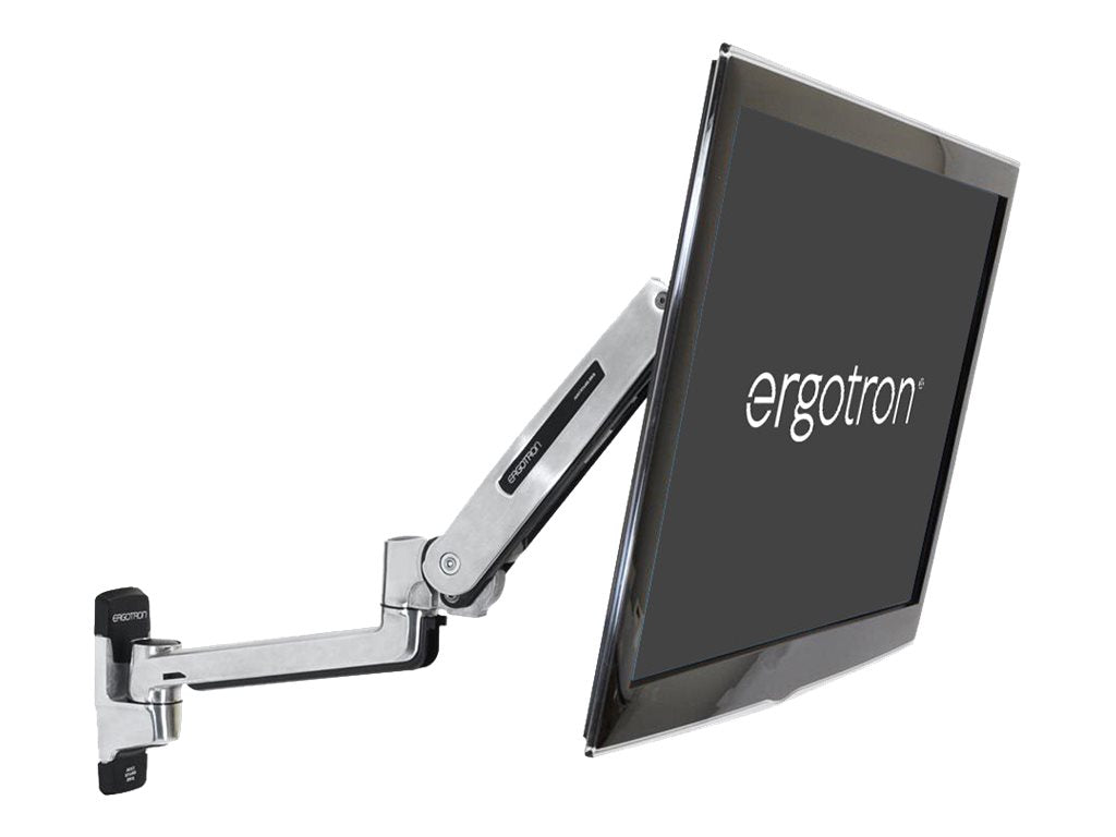 ERGOTRON LX Steh-Sitz-Wandmontage-LCD-Arm in Anwendung
