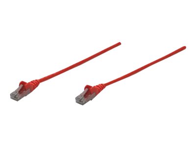 INTELLINET Netzwerkkabel Cat6 U/UTP 2,0m Rot RJ-45 Stecker Detailansicht