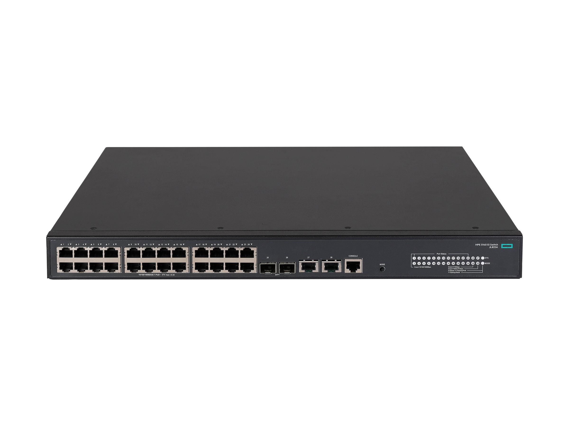 ARUBA HPE 5140 24G POE+ Switch Rückansicht