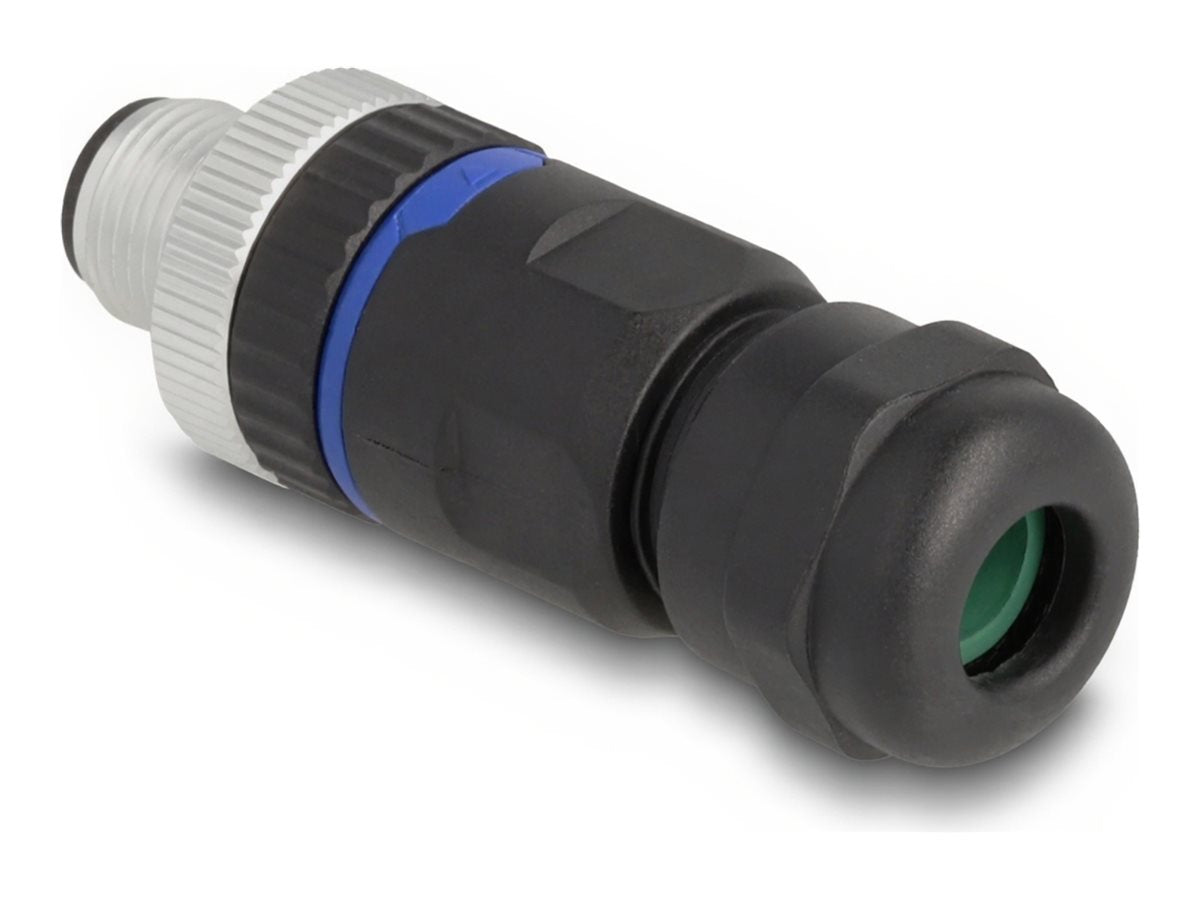 DELOCK M12 Steckverbinder A-kodiert 4 Pin Stecker Vorderansicht