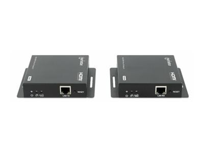 Detailansicht der Anschlüsse des MANHATTAN 1080p60Hz HDMI KVM over IP Extender Sets