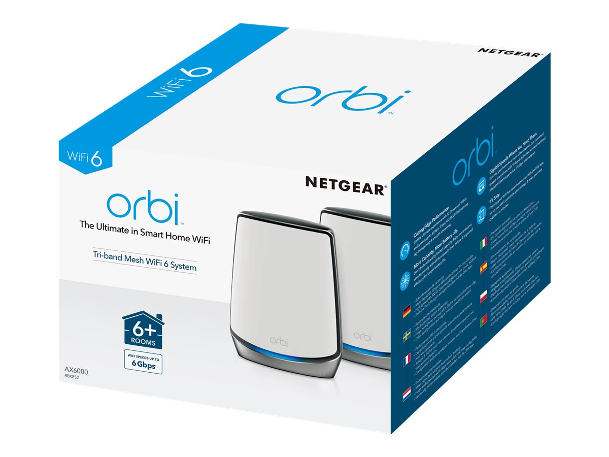 NETGEAR Orbi WLAN 6 Tri-Band Mesh WLAN System AX6000 Vorderansicht