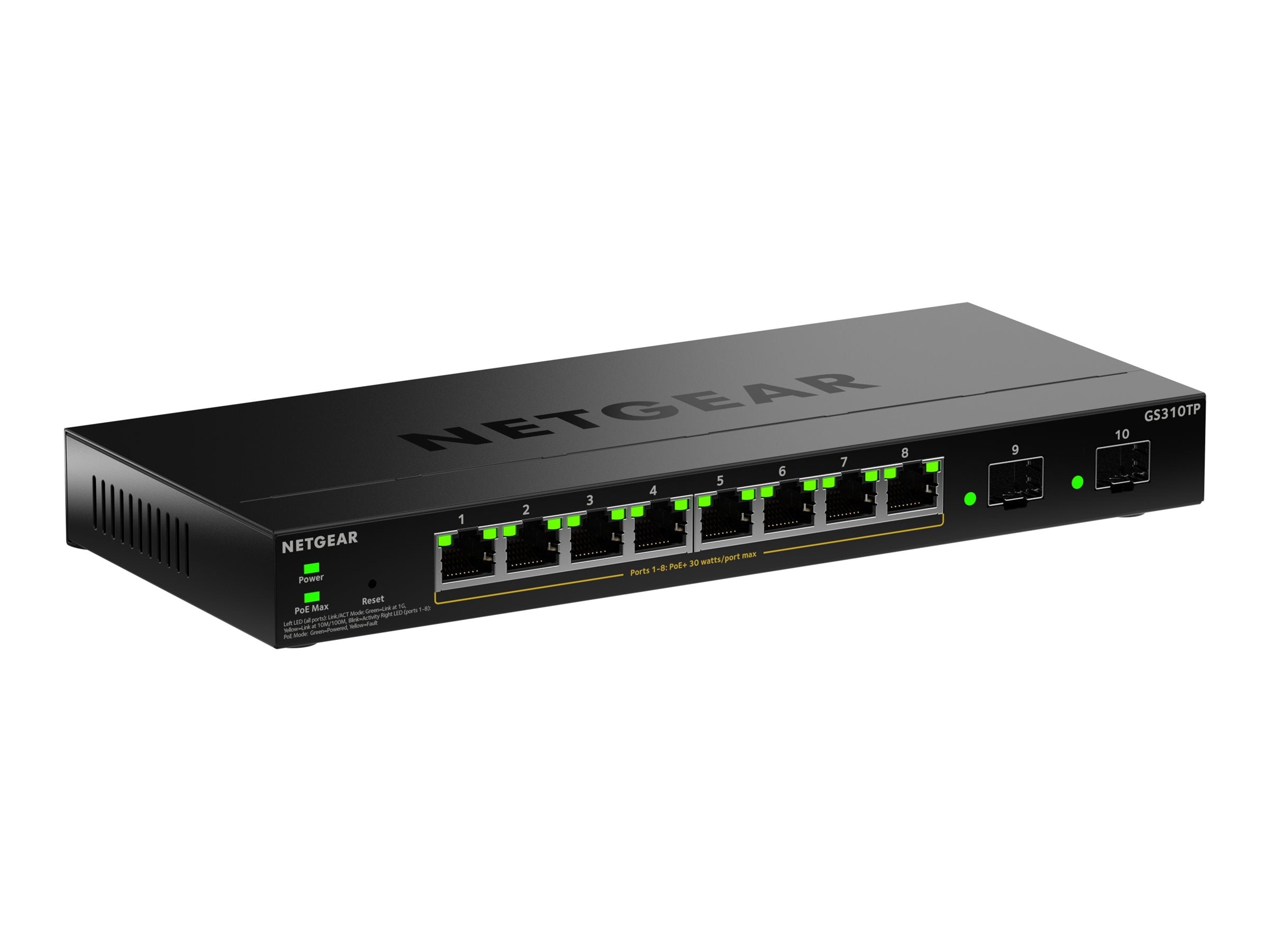 NETGEAR S350 Series 8-Port Gigabit Ethernet PoE+ Switch - Vorderansicht
