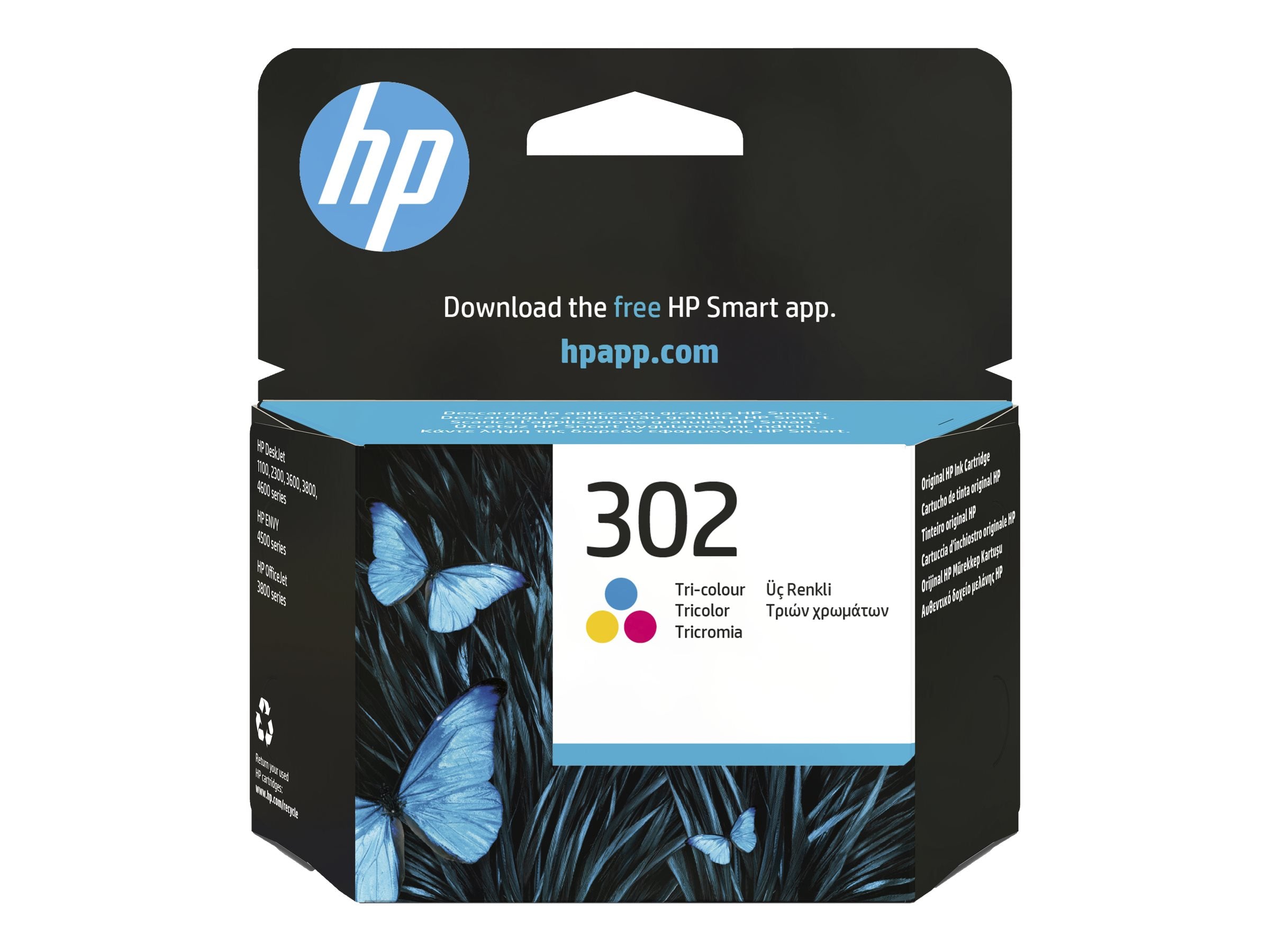 HP 302 original Ink cartridge F6U65AE UUS Tri-color Vorderansicht