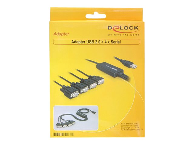 DELOCK USB 2.0 Seriell 4x9 Pin St Adapter Detailansicht