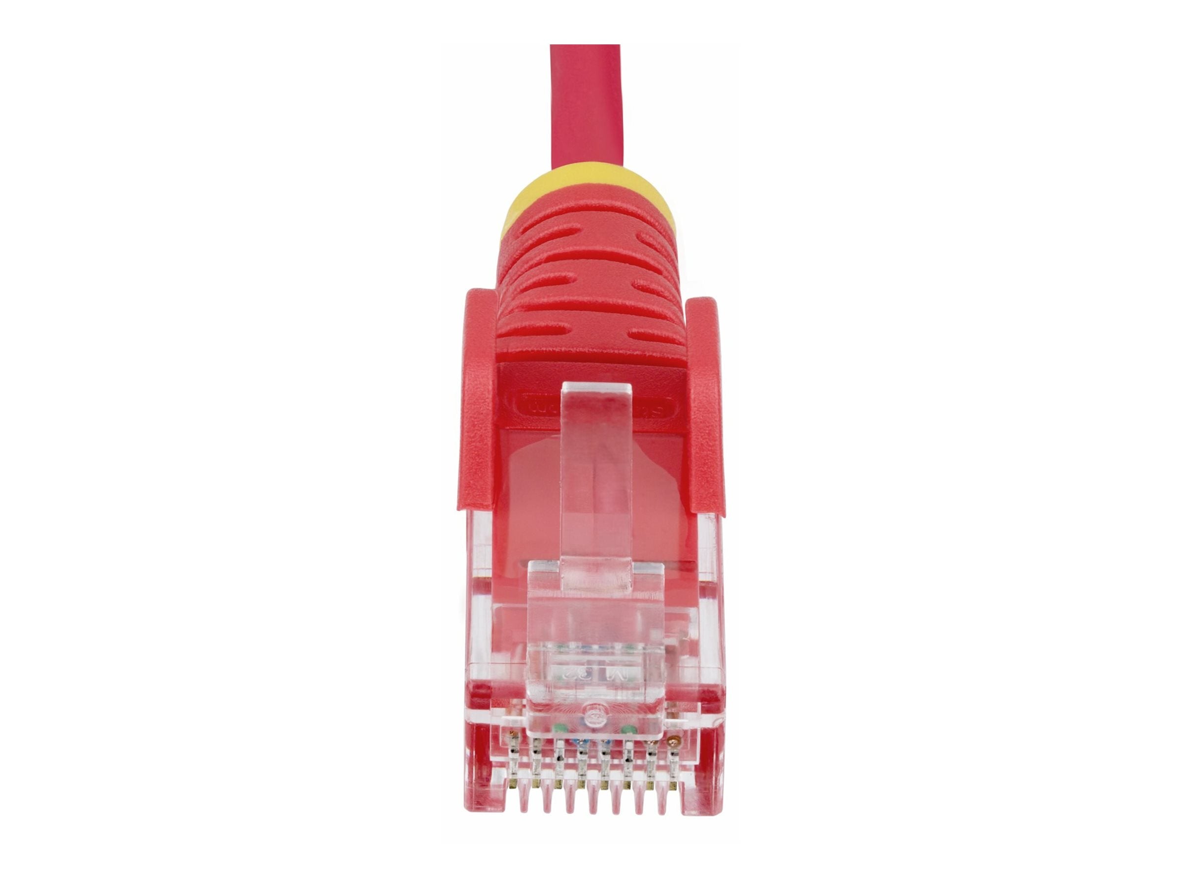 STARTECH.COM 25cm Rotes Slim CAT6-Netzwerkkabel 100W PoE Snagless RJ45 LSZH 28AWG Reines Kupfer Patchkabel-Ethernet Kabel