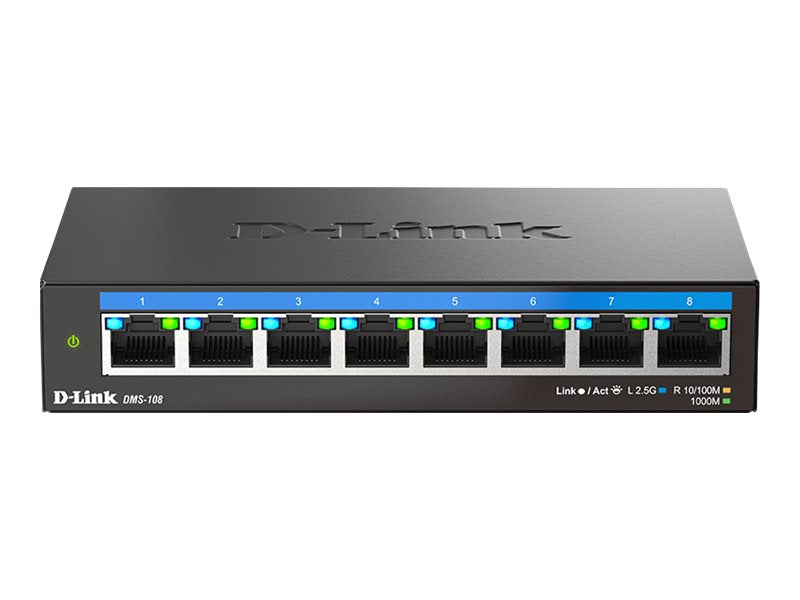 D-LINK DMS-108 8-Port Multi-Gigabit Switch Vorderansicht