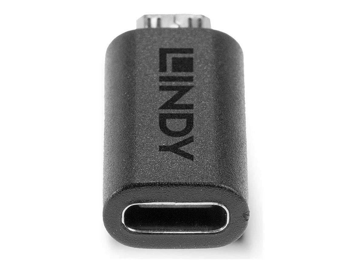LINDY USB 2.0 Adapter Typ C an Micro-B USB Typ C Kupplung an Micro-B Stecker - Detailansicht
