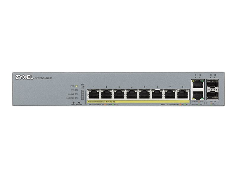 ZYXEL GS1350-12HP 12 Port managed CCTV PoE Switch - Detailansicht