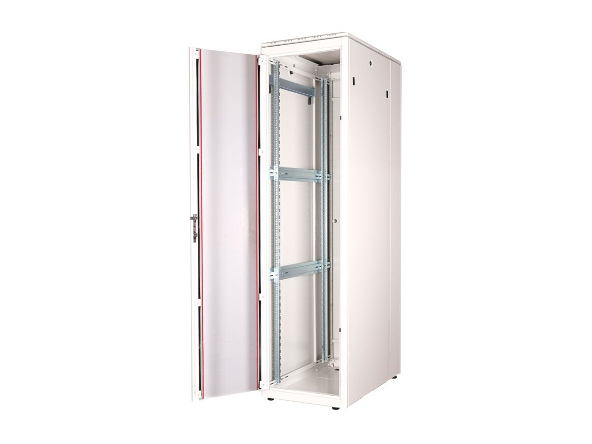 ROLINE Netzwerkschrank Pro 48,26cm 19Zoll 47 HE 600x1000 BxT Glastür grau - Innenansicht