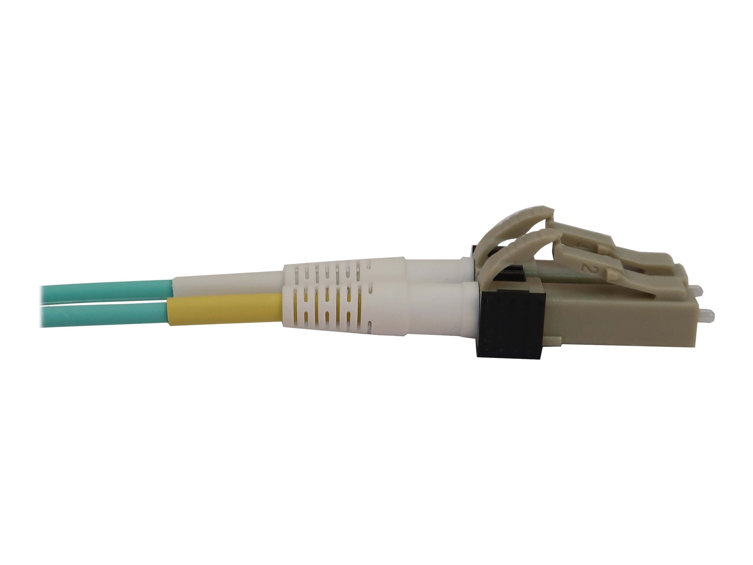 EATON TRIPPLITE 40/100/400G Multimode 50/125 OM3 Fiber Optic Cable 12F MTP/MPO-PC to 4x Duplex LC/PC F/M LSZH Aqua 3m 9