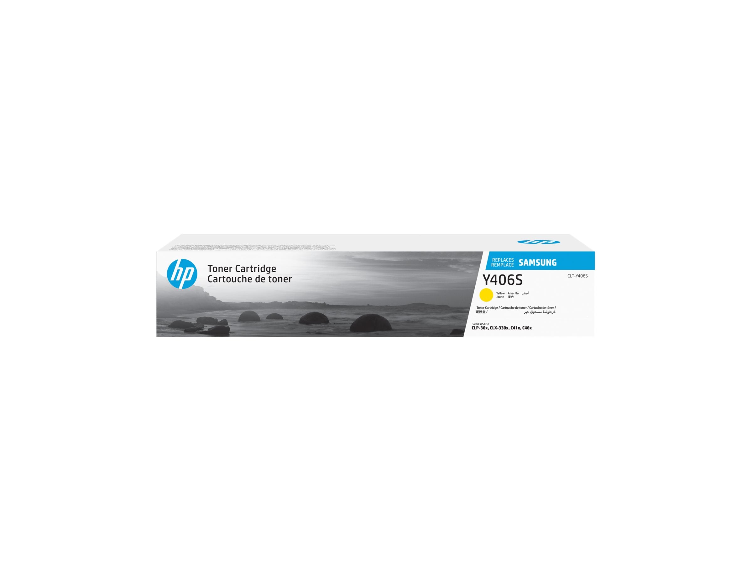 Verpackung der SAMSUNG original Toner cartridge LT-Y406S/ELS Yellow Toner cartridge SU462A