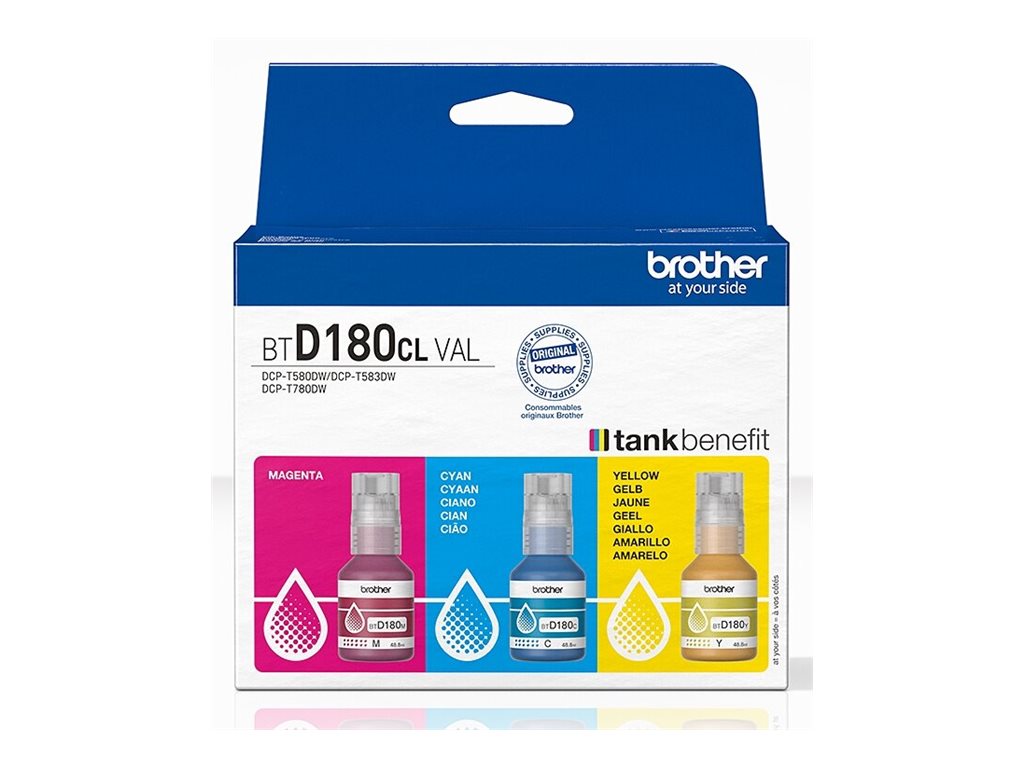 BROTHER BTD180CL Nachfülltinte 3er-Pack Vorderansicht