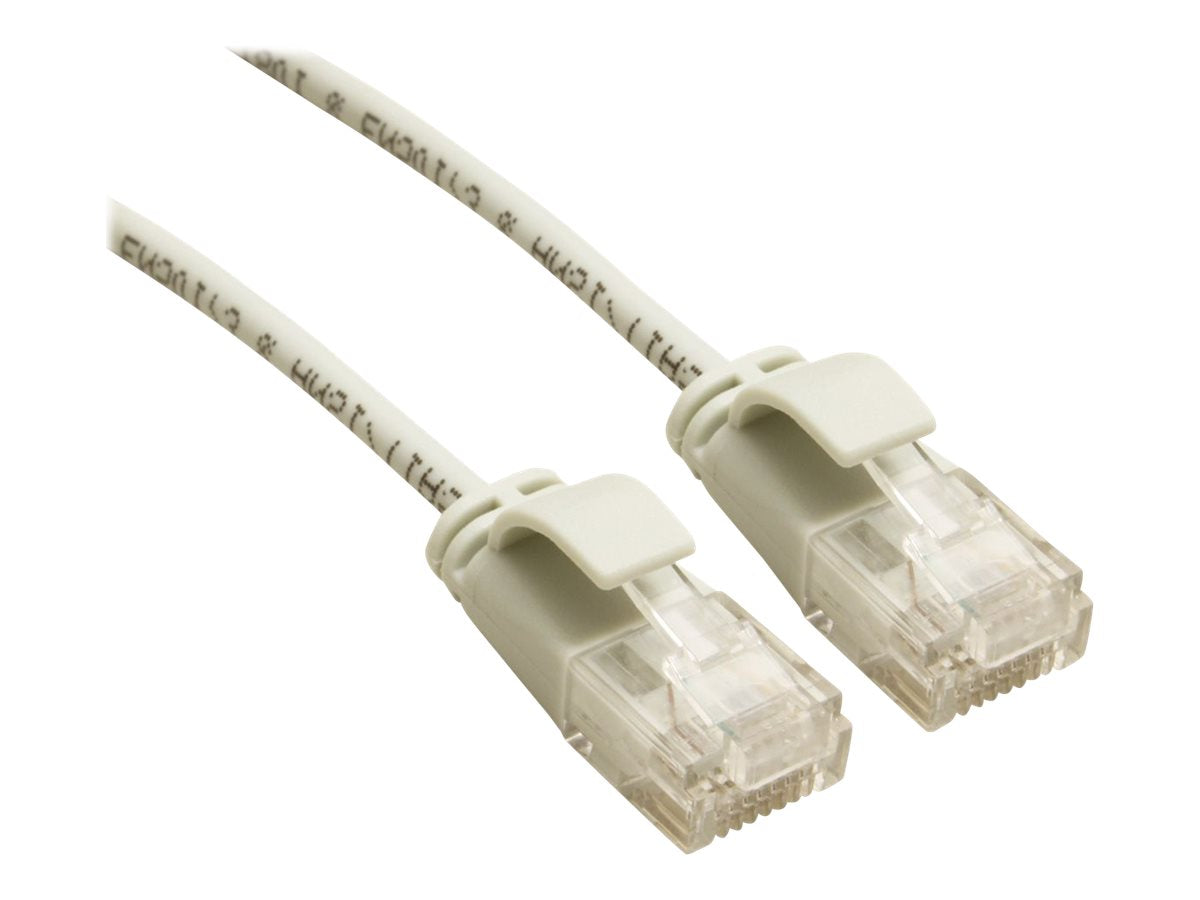 ROLINE UTP DataCenter Patchkabel Kat.6A Class EA LSOH slim grau 0,3m Vorderansicht