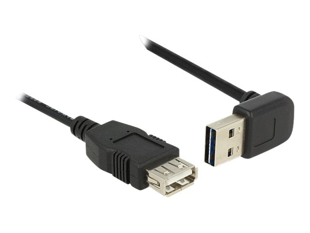 DELOCK Verlängerungskabel EASY-USB 2.0 Typ-A Stecker gewinkelt oben / unten - Vorderansicht