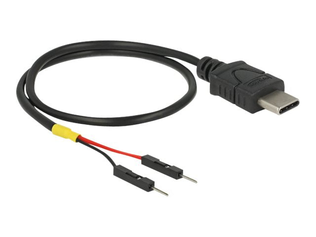 DELOCK USB Stromkabel Typ-C auf 2 x Pfostenstecker einzeln Strom 30cm - Vorderansicht