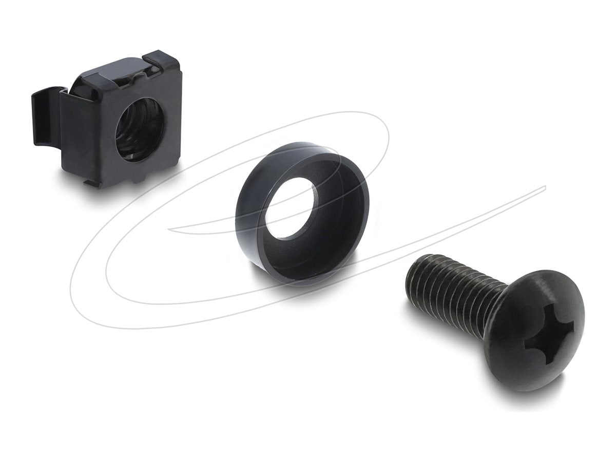 DELOCK Rack Montage Set für 25,4cm 10Zoll und 19inch 100 Stück - Vorderansicht