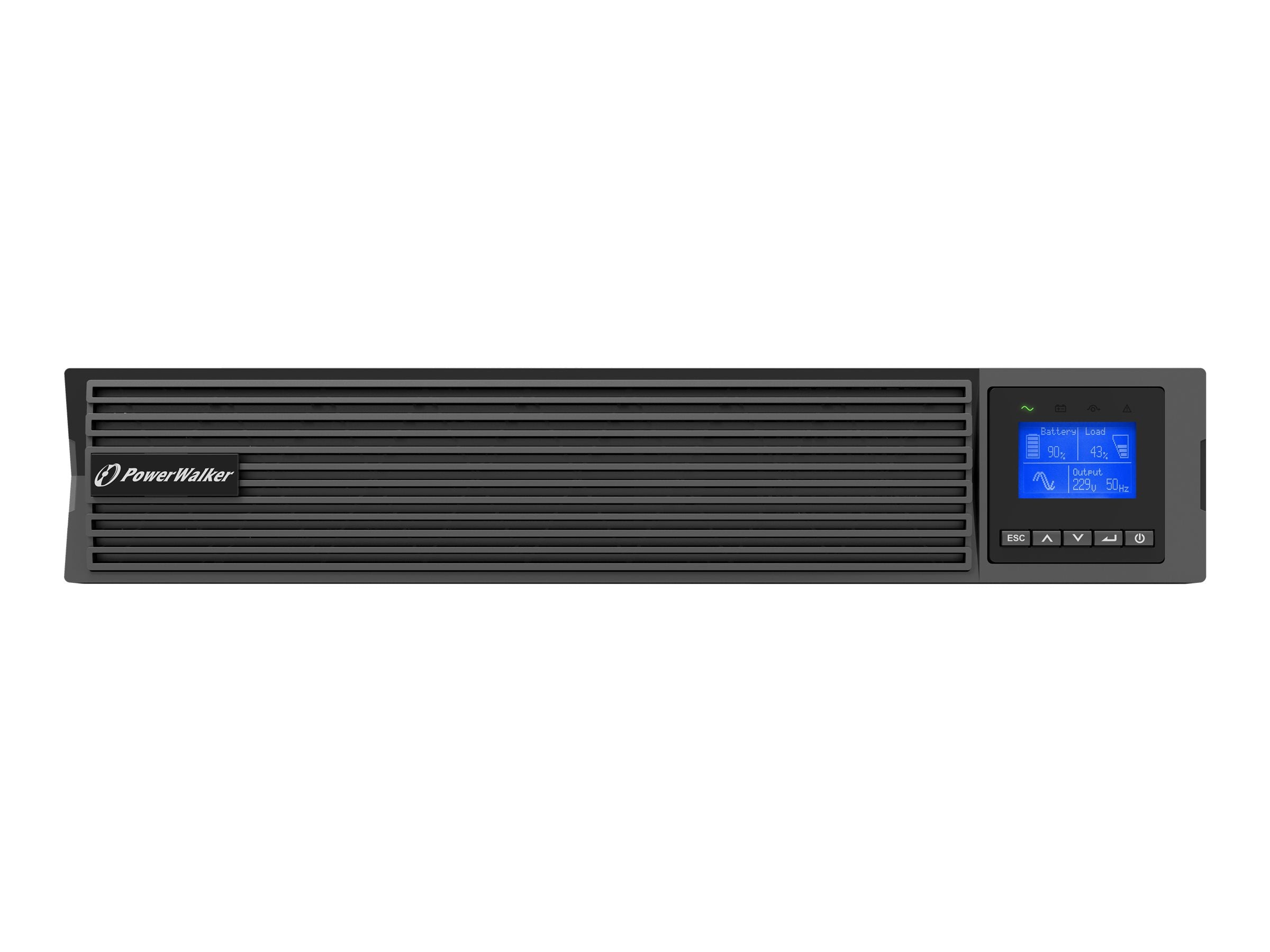 Seitenansicht der BLUEWALKER VFI 2000 ICR IoT Online USV