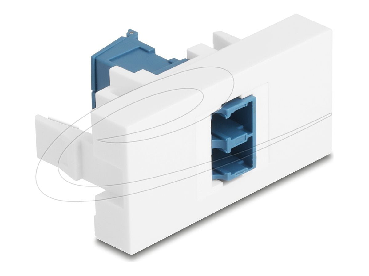 DELOCK Easy 45modul LC Duplex Buchse zu LC Duplex Buchse mit Laserschutzklappe innen blau / weiss