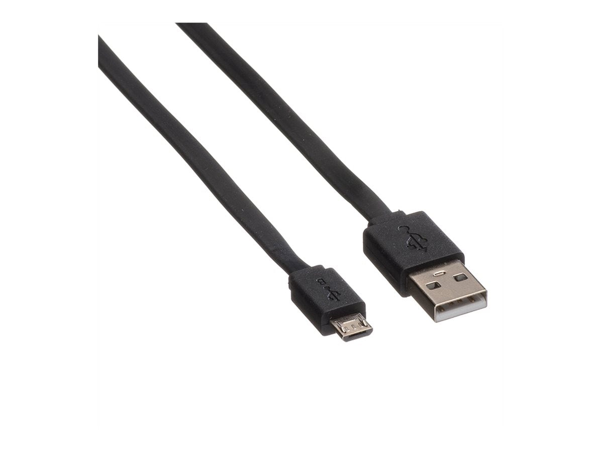 ROLINE USB 2.0 Kabel USB A ST - Micro USB B ST schwarz 1m Anschlussansicht
