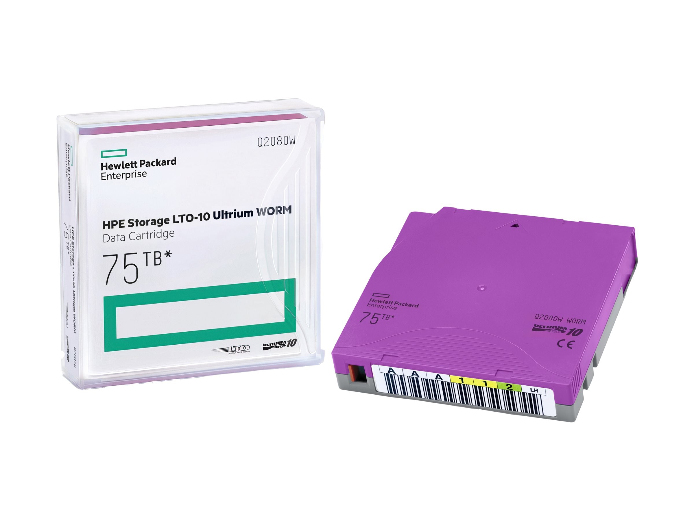 HPE Storage LTO-10 Ultrium 75TB WORM Custom Labeled 20 Data Cartridges with Cases