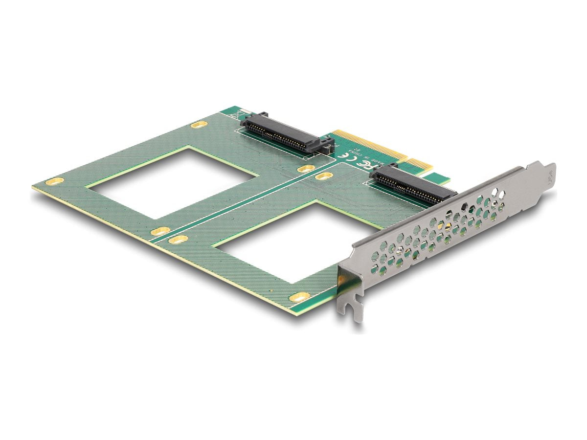 DELOCK PCI Express 4.0 x8 Karte zu 2 x intern U.2 NVMe SFF-8639 - Bifurcation LxB 144 x 122mm