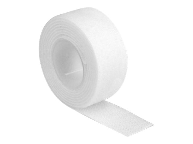 DELOCK Klettband auf Rolle L 1m x B 20mm weiss - Vorderansicht
