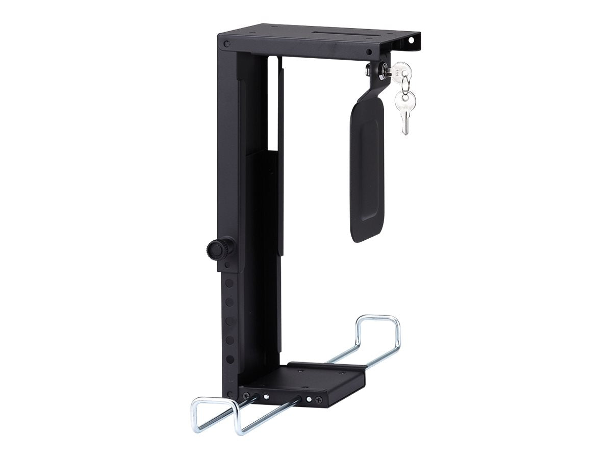 ROLINE Slim/Mini-PC-Halter abschliessbar schwarz - Vorderansicht