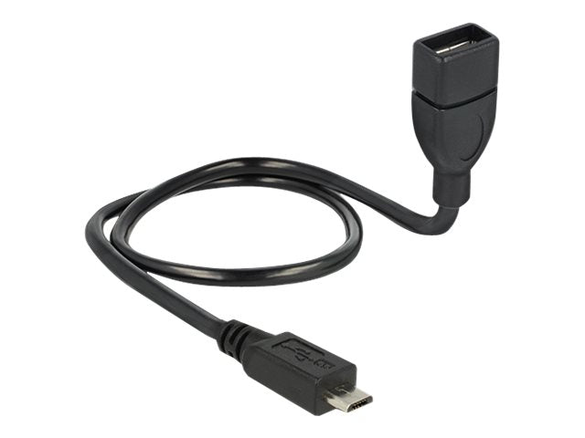 DELOCK Kabel USB 2.0 micro B Stecker > USB 2.0 A Buchse OTG ShapeCable 50 cm - Vorderansicht