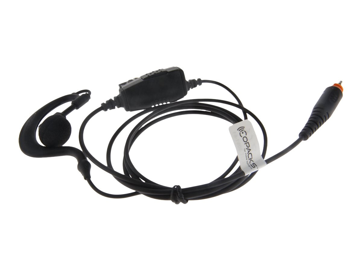 COPACKS Hörsprechgarnitur GES-P02 mit Ohrhänger Flex Inline Ansteck-PTT und Mikrofon passend für Motorola CLP446e/ CLPe-Serie