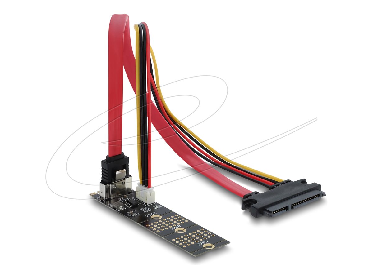 DELOCK Adapter M.2 Key B Stecker zu SATA 7 Pin vertikal - Vorderansicht