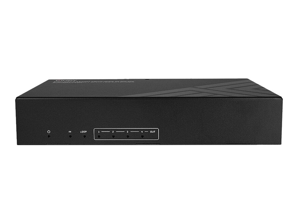 LINDY 100m Cat.6 4 Port HDMI 4K60 HDBT Splitter Extender Verpackung
