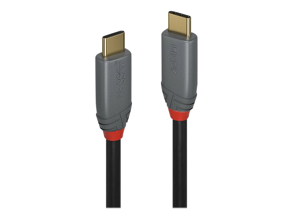 LINDY 0,5m USB 3.1 C/C 5A PD Anthra Line Kabel Vorderansicht