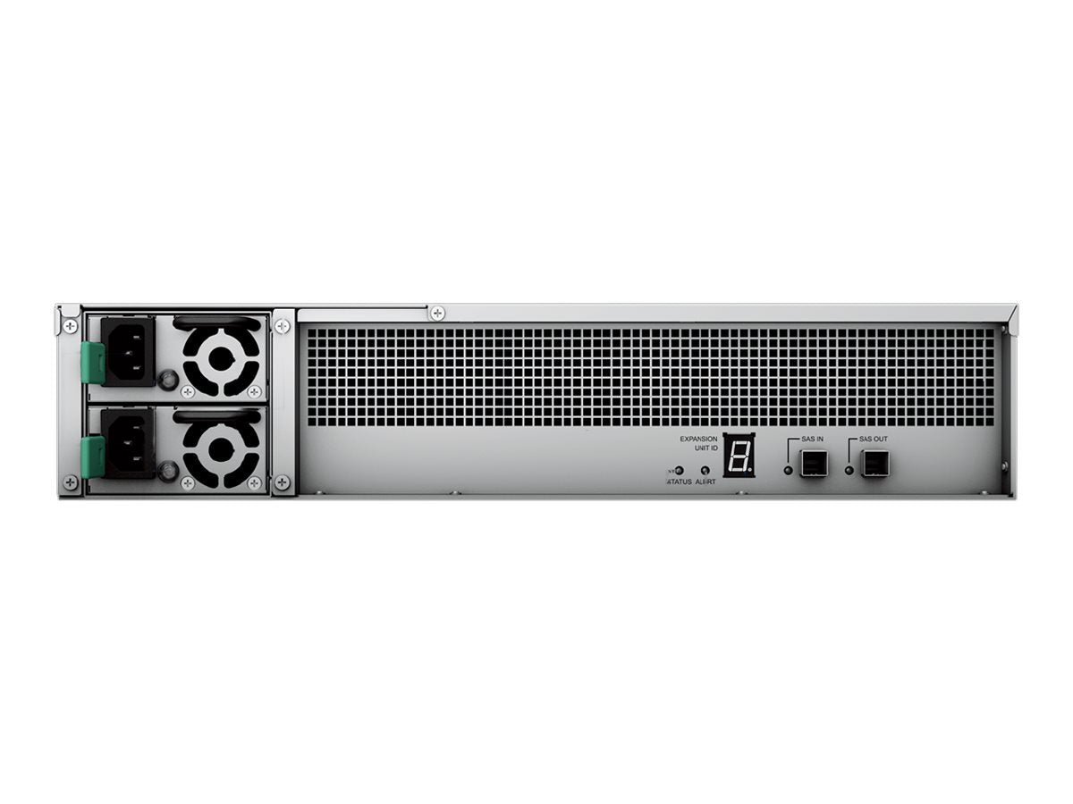 Detailansicht der Anschlüsse der SYNOLOGY RX1222sas Expansion Unit 12-BAY