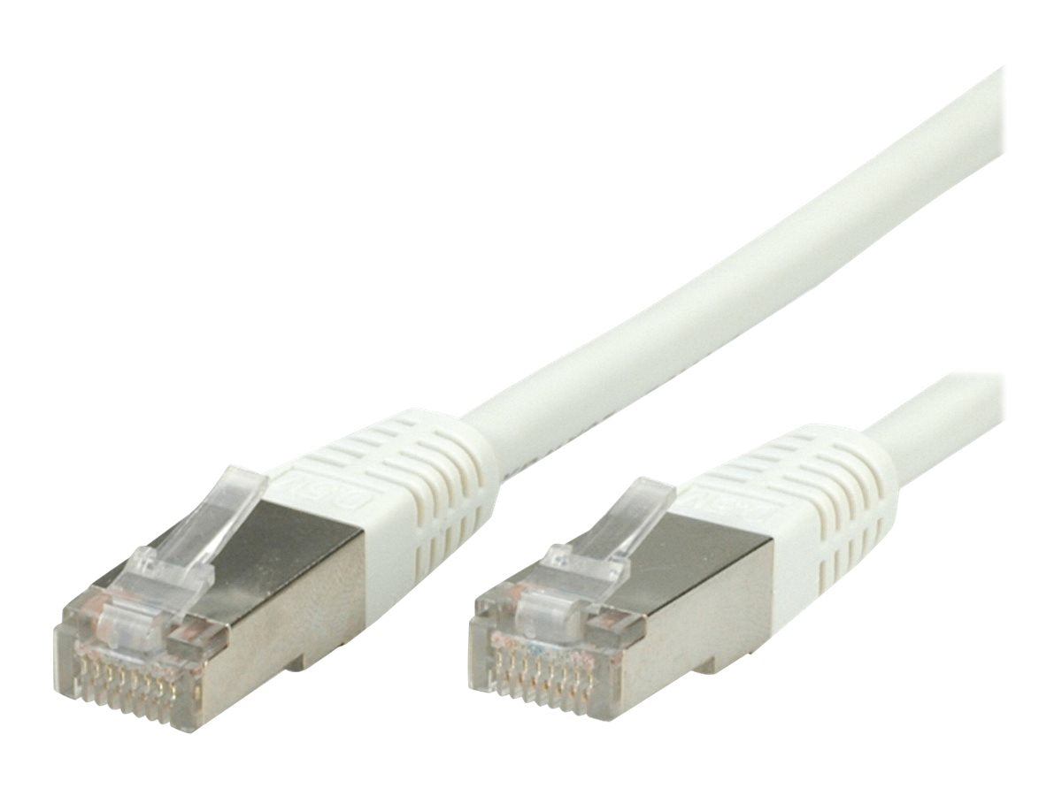 VALUE Patchkabel Kat.6 Class E S/FTP PiMF weiss 1m Vorderansicht