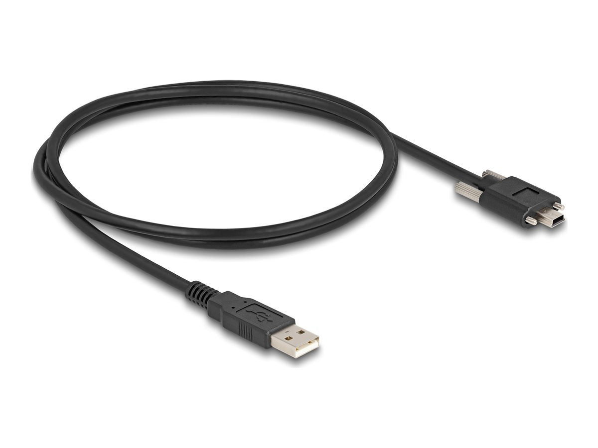 DELOCK USB 2.0 Kabel Typ-A Stecker zu Typ Mini-B Stecker 1m schwarz - Vorderansicht