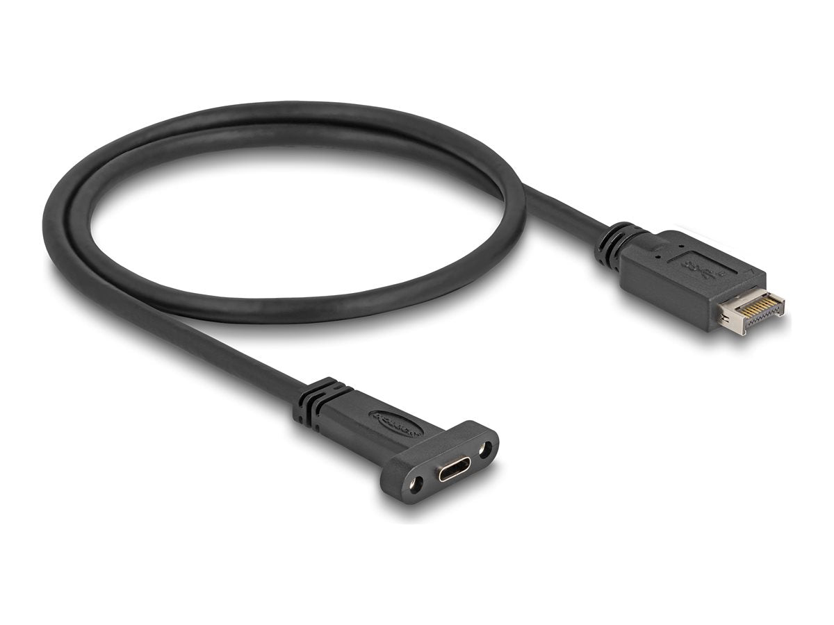 DELOCK USB 10 Gbps Kabel USB Typ-E Key A 20 Pin Stecker zu USB Type-C Buchse Vorderansicht